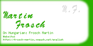 martin frosch business card